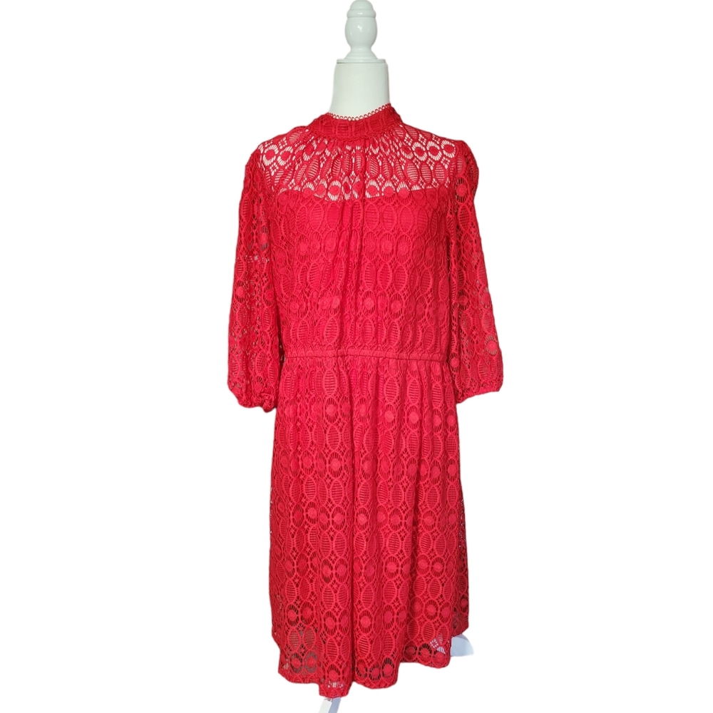 Lane Bryant Red lace dress